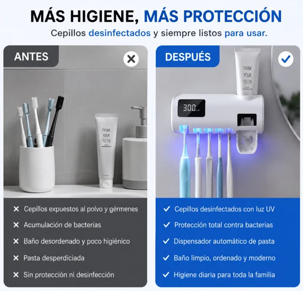 Esterilizador PureBrush™ - Higiene Dental Familiar