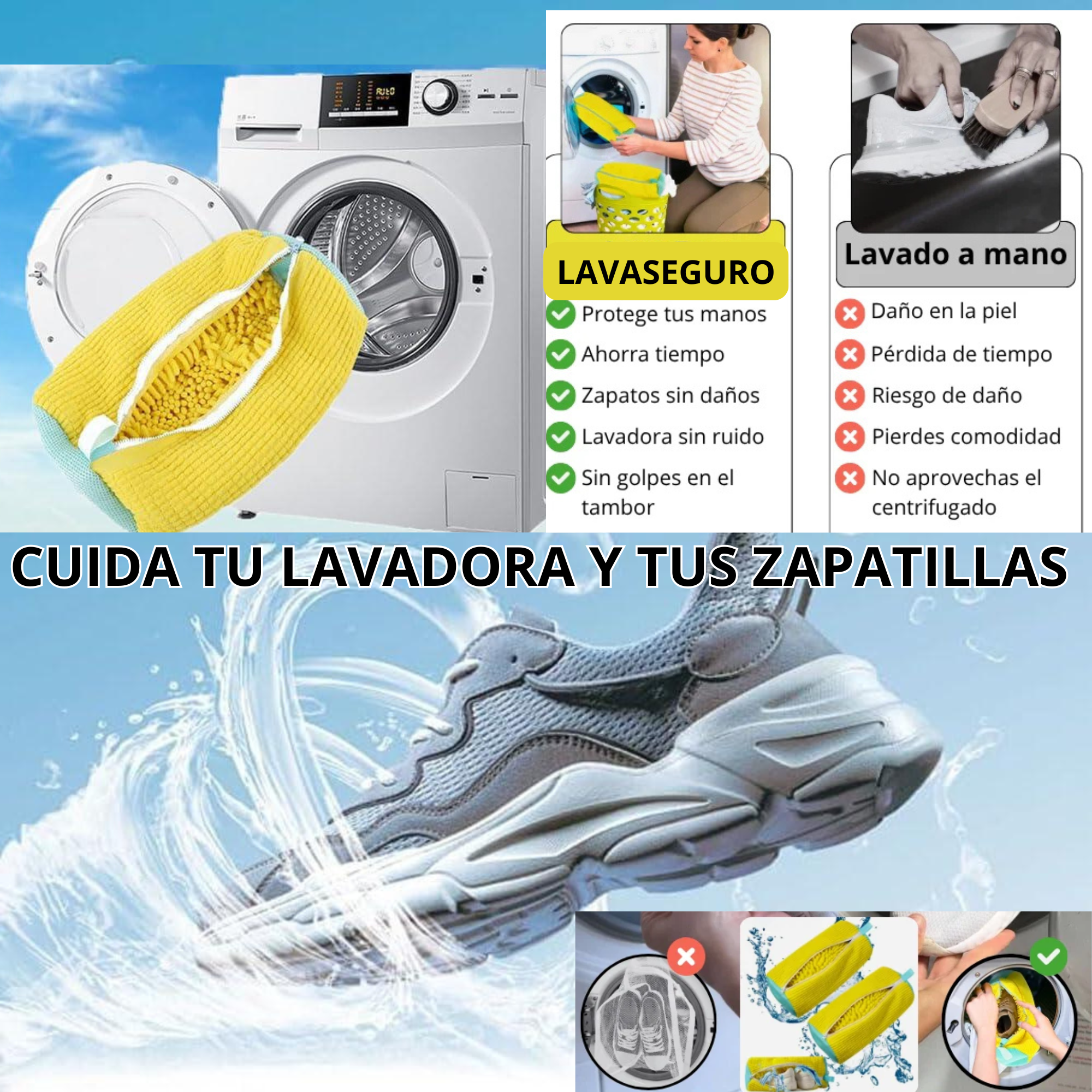 LAVA SIN ARRUINAR TUS ZAPATILAS.