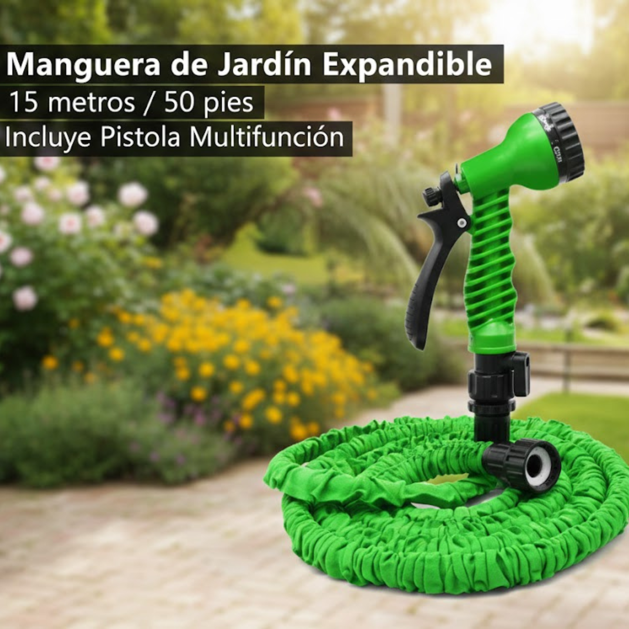 Manguera Enrollable Autoático - Jardín Siempre Ordenado en Segundos.